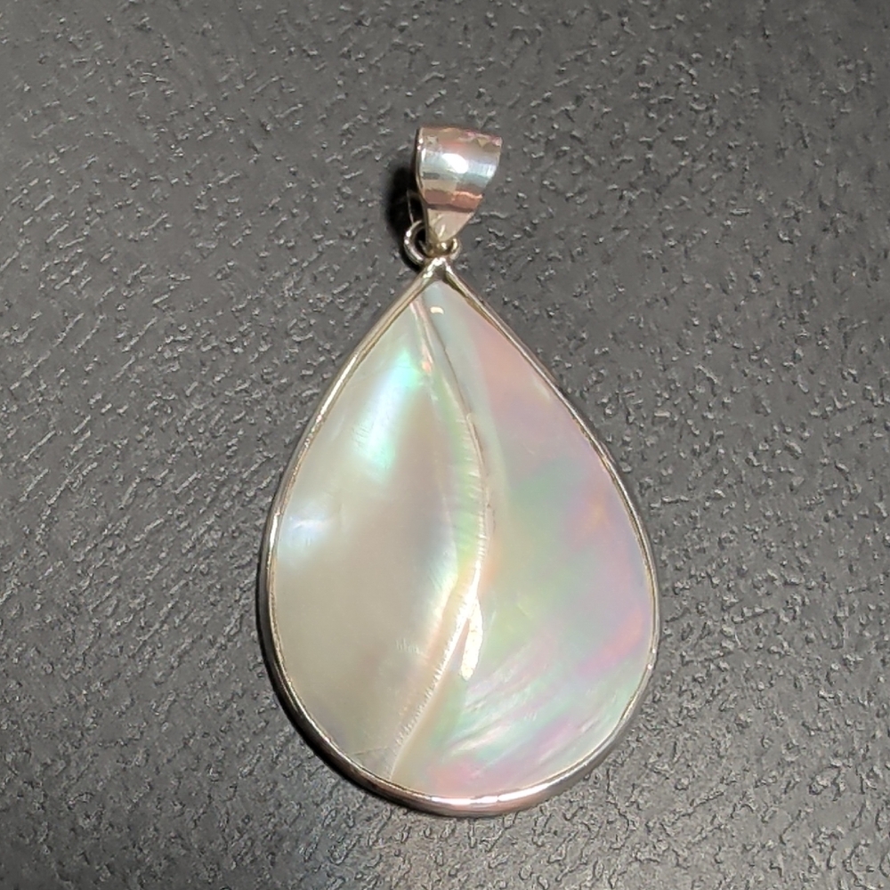 Genuine 925 Silver and Mother of Pearl Pendant